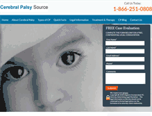 Tablet Screenshot of cerebralpalsysource.com